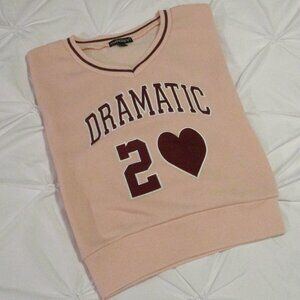 HARPER & IVY CROPPED PINK and BURGUNDY SWEATSHIRT – SZ XL – NWT